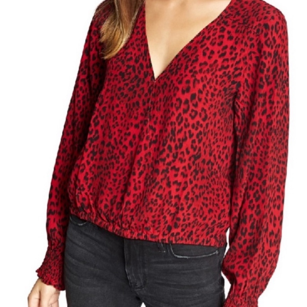 Sanctuary Red Long Sleeve Relaxed Blouse